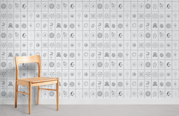 Modern Geometric Astrology Pattern Mural Wallpaper