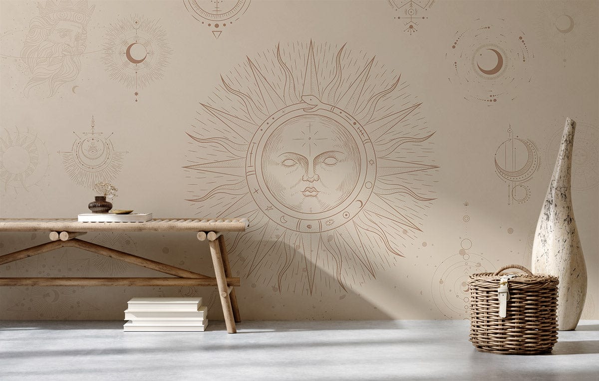 Astrology & Sun Wall Murals Custom Art Design