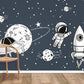 Astronaut and Aliens wallpaper home decor