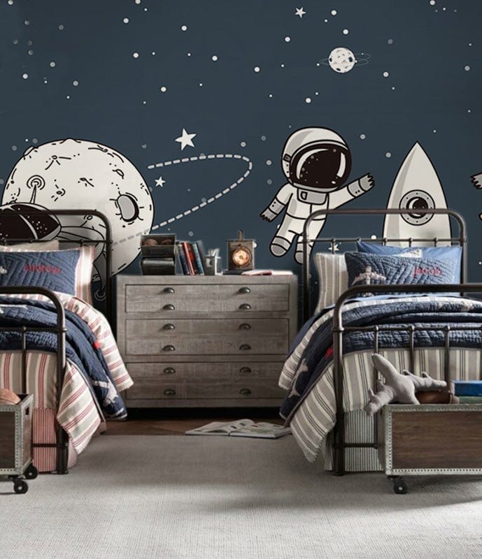 astronaut and space wallpaper art decor idea