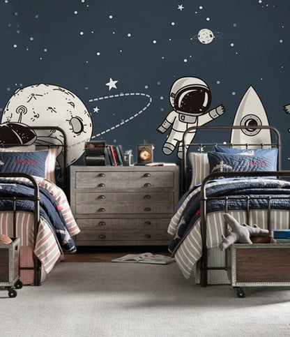 astronaut and space wallpaper art decor idea