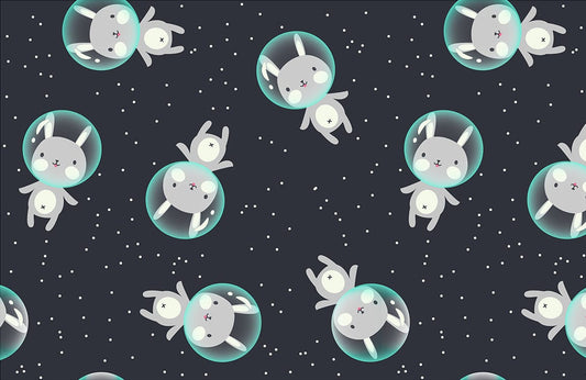 Astronaut Bunny Custom Wallpaper Nursey Room