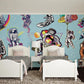 astronauts with rocket skateboard funny wallpaper bedroom