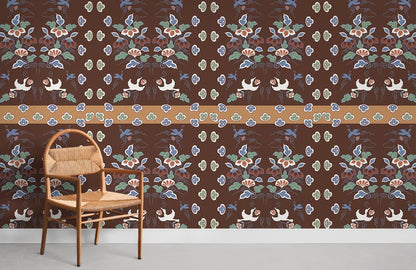colorful red pattern wallpaper mural for room