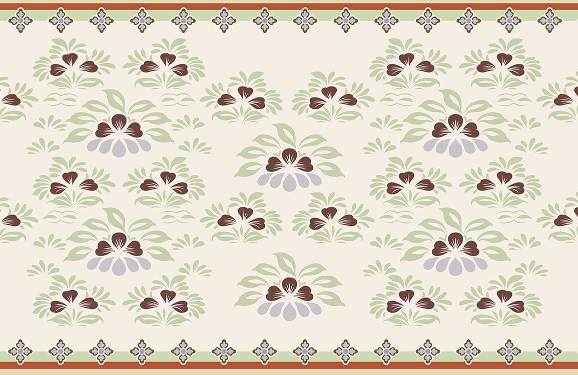 Vintage Blumenmuster Schlafzimmer Wandmalerei