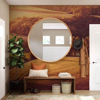 autumn forest wallpaper mural hallway decoration idea