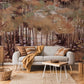 oil painting Forest in Autumn Wallpaper Mural for living Room