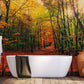 autumn maple leaves wall mural bathroom custom design