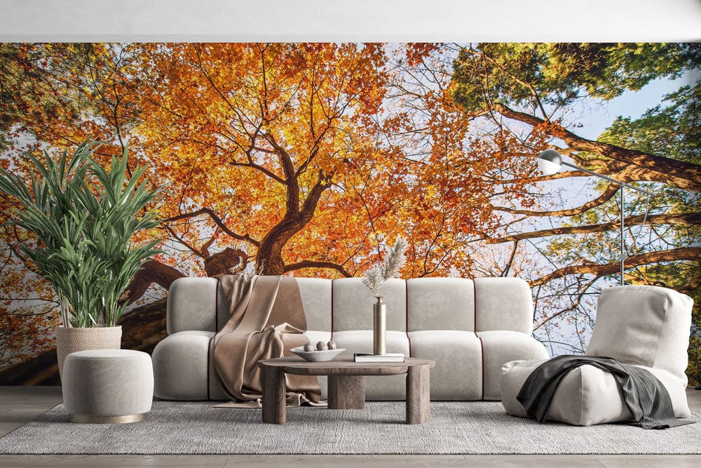 forest style wallpaper mural lounge custom design