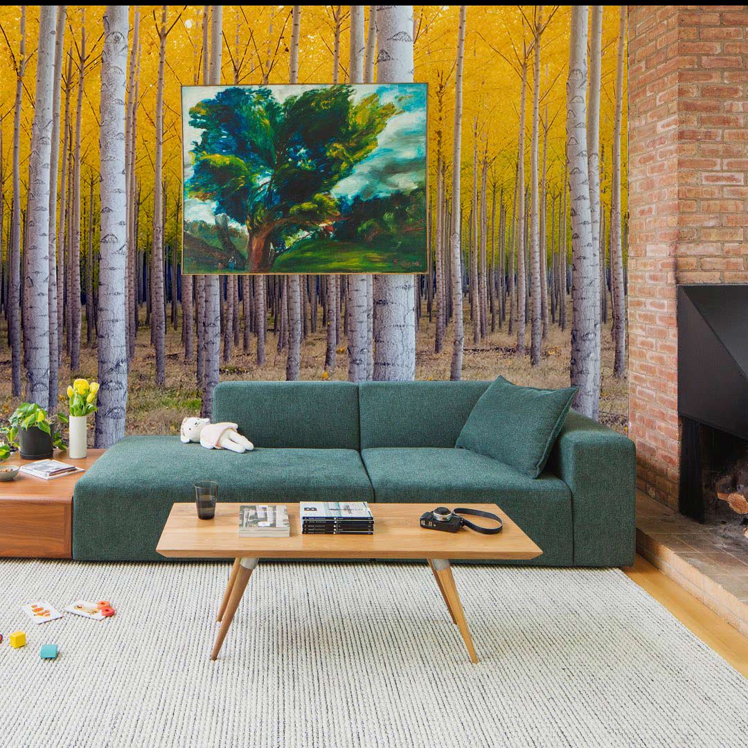 Autumn Trees Forest Wallpaper Room Decoration Idea