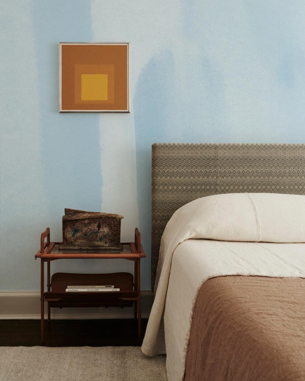 Soft Blue Watercolour effect Mural wallpaper for bedroom