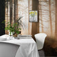 Wallpaper Mural of Tree Trunk Landscape for the Kitchen or Dining Room.