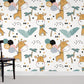 Bashful Giraffe Bright Wallpaper Room Decoration Idea
