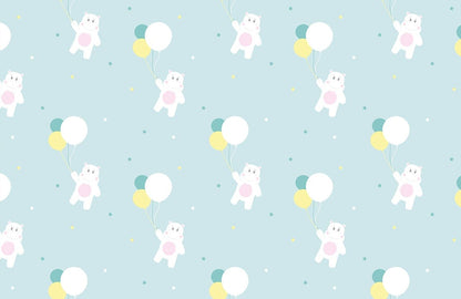 Bear & Balloon Wallpaper Mural Home Decor