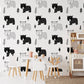 Black and White Animal Pattern Wallpaper For Kid's Room