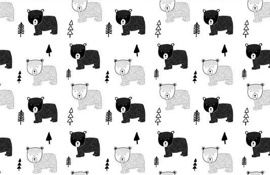 Bear & Forest Animal Wallpaper Custom Art Design