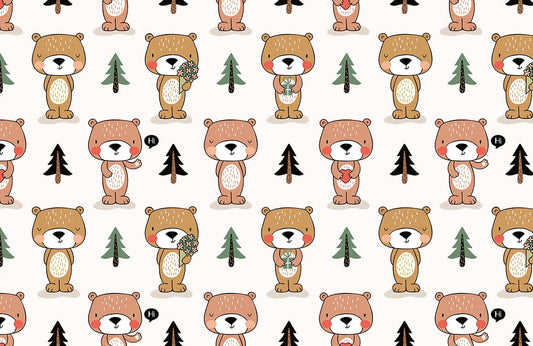 Bears in Love Photo Wallpaper Custom Art Design