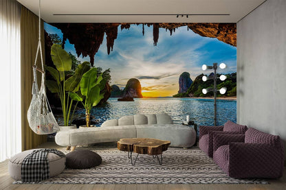 Beautiful Cave Landscape Wallpaper Decoration Art