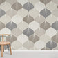 Wallpaper mural with a simple repeating design that is neutral, for use in home décor