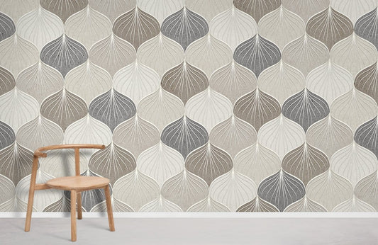 Wallpaper mural with a simple repeating design that is neutral, for use in home d��cor