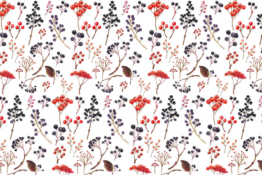 Autumn Berry Botanical Mural Wallpaper