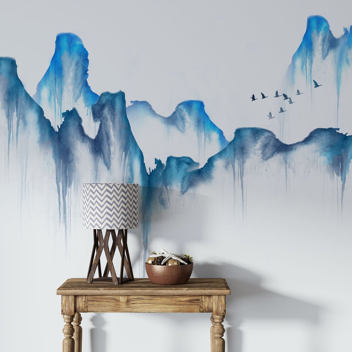 mountain wallpaper mural hallway decoration idea