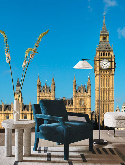 big ben wallpaper mural lounge interior decor
