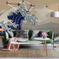 Wallpaper mural with a vintage sea wave design for the living room decor