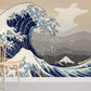 Wallpaper mural with a vintage sea wave design for interior decorating