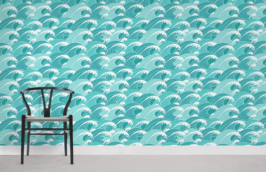 Billow Pattern Ocean Murals Room