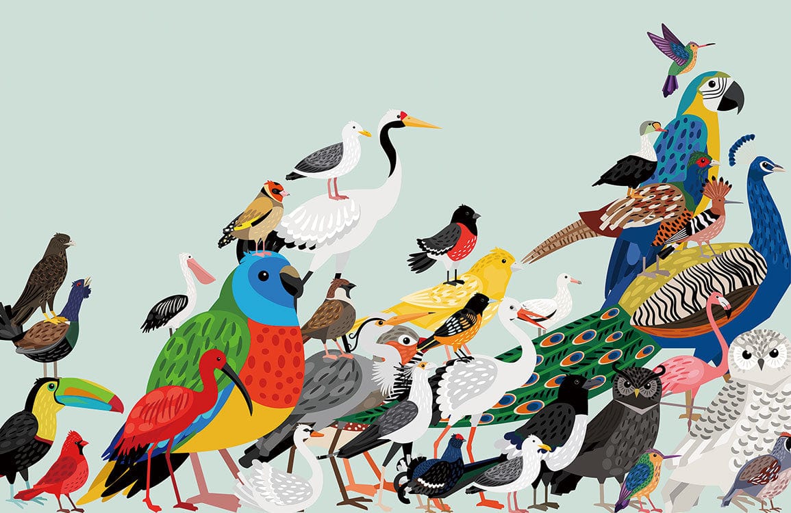 Birds Flock Animal Wallpaper Mural