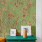 birds on branches vintage wall mural hallway design