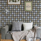 Mosaic Black and Blue Living Room Wall Art