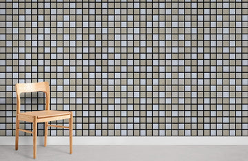 Modern Geometric Grey Grid Mural Wallpaper