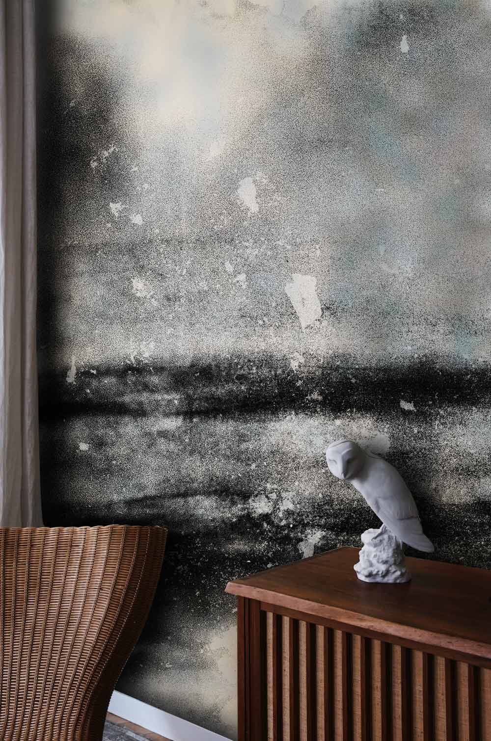 Black & White Frosted Industrial Wallpaper 