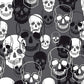 Grey Skeleton Head Pattern Wallpaper Home Decor