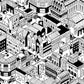black & white building wallpaper mural for room decor