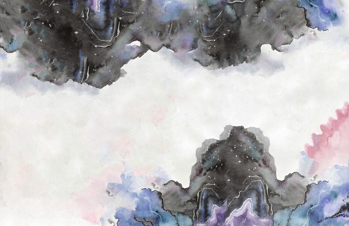 Abstract Watercolor Ink Splash Mural Wallpaper