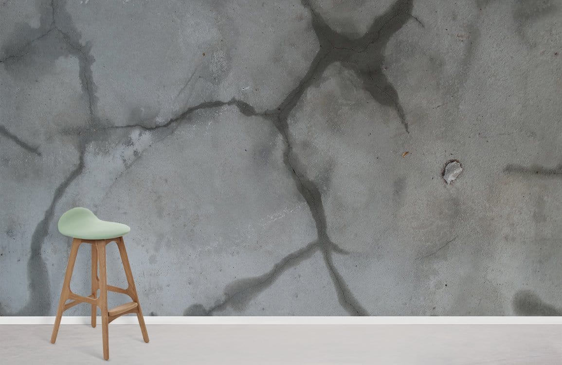 Wall Mural for Home Decoration Featuring a Wet Gray Concrete Pattern