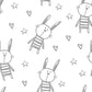 Black & White Bunny Animal Wallpaper Custom Art Design