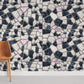pink mixed with dark stone pattern wallpaper