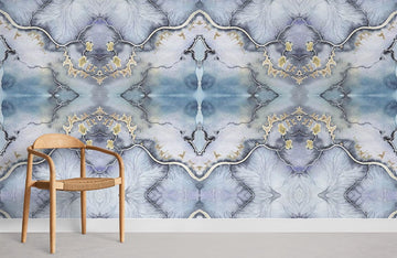 Elegant Gold Marble Geometric Mural Wallpaper