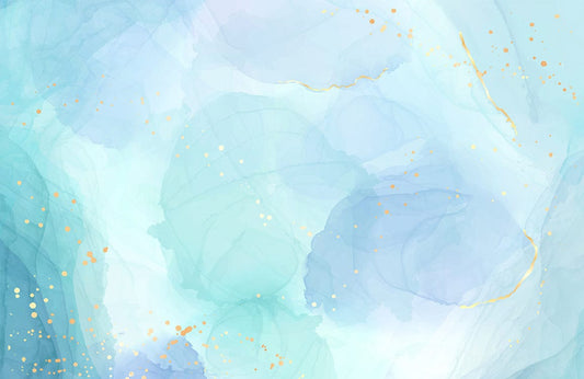 light blue Watercolor effect Wallpaper Mural