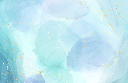 light blue Watercolor effect Wallpaper Mural