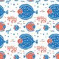 Blue and Red Fishes Ocean Animal Wallpaper Custom Art Design 