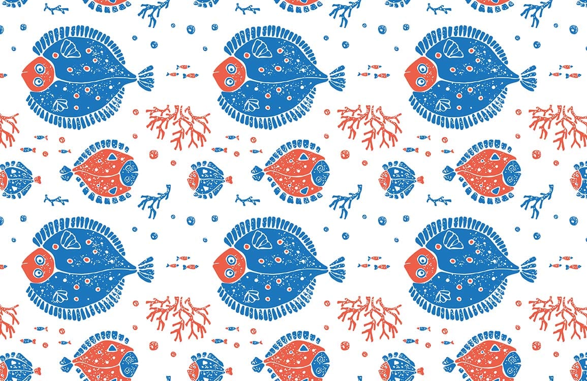 Nautical Ocean Fish Kids Mural Wallpaper
