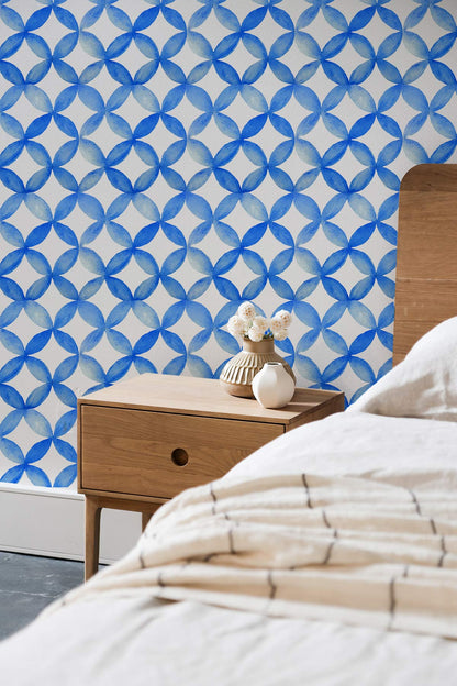Blue Circles watercolor wallpaper Murals for bedroom