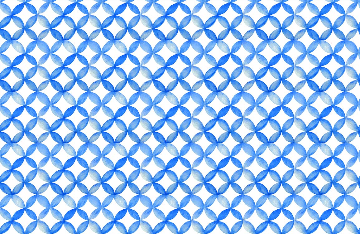 Watercolor Blue Geometric Pattern Mural Wallpaper
