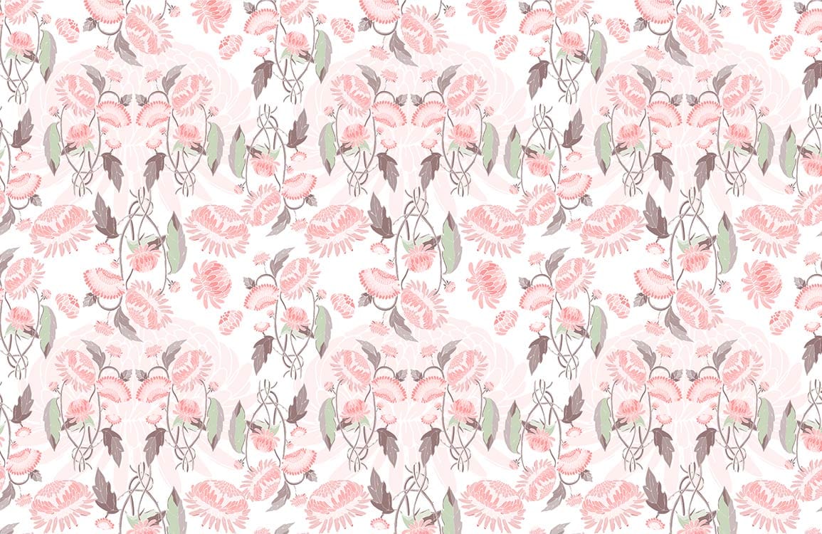 Fresh Pink Floral Wallpaper Home Decor