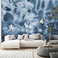 Mural Wallpaper in Blue Fog for the Living Room